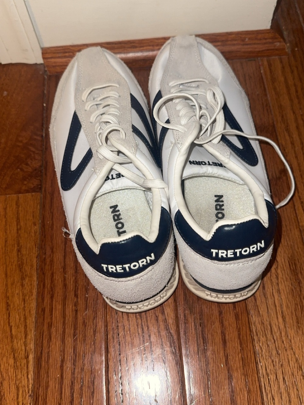 Tretorn Men's Cream and Navy Low-Top Sneakers women’s 7.5